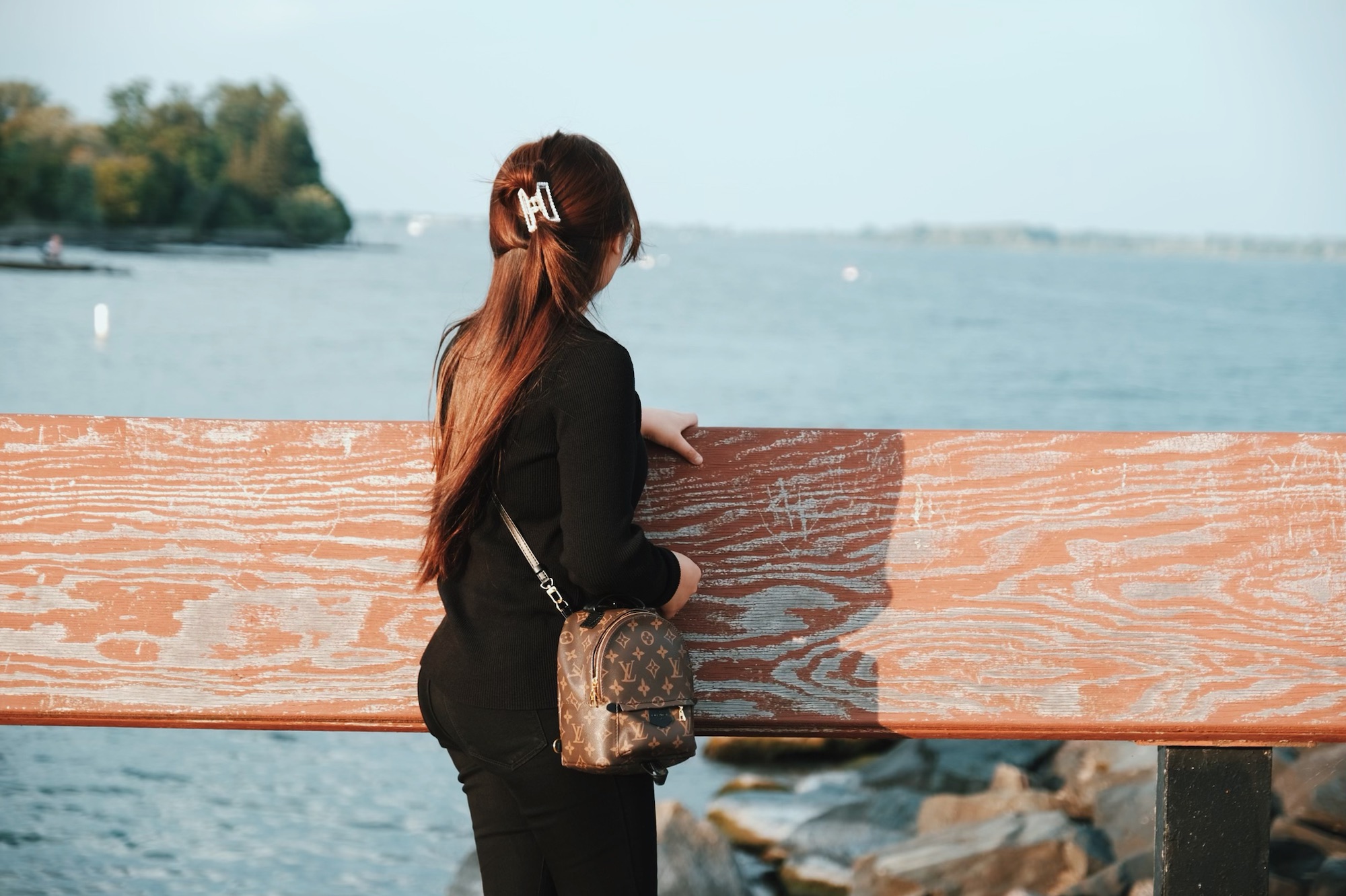 a photo of myself staring at the lake. :)